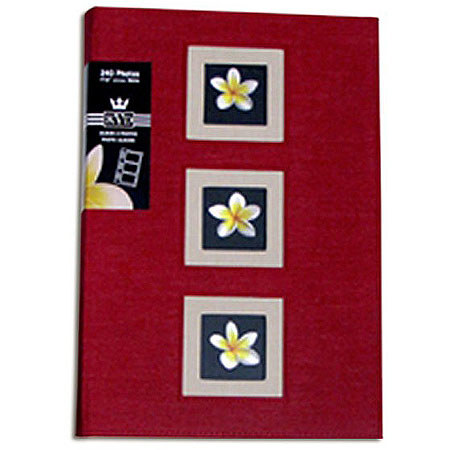 Kleer-Vu Photo / Linen Fabric Album, Holds 240 4x6" Photos, 3/Page, Red