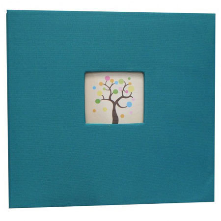 Kleer-Vu Fabric Scrapbook, PostBound with Window, 12x12", Aqua