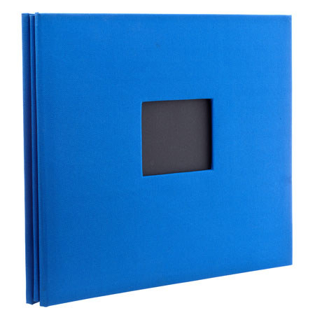Kleer-Vu Fabric Scrapbook, PostBound with Window, 12x12", Blue