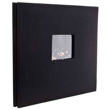 Kleer-Vu Fabric Scrapbook, PostBound with Window, 12x12", Black