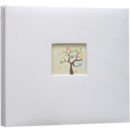 Kleer-Vu Fabric Scrapbook, PostBound with Window, 12x12", White