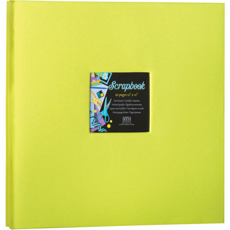 Kleer-Vu Fabric Scrapbook, PostBound with Window, 12x12", Lime