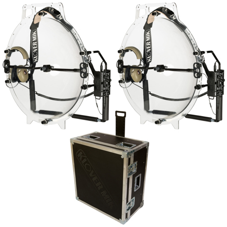 Klover MiK 26 Dual Parabolic Collector with Sound Devices MM-1 Amplifier, Sennheiser MKE-2 Microphone, Koss Pro4AA Headphones and KK-26-BD Carrying Case