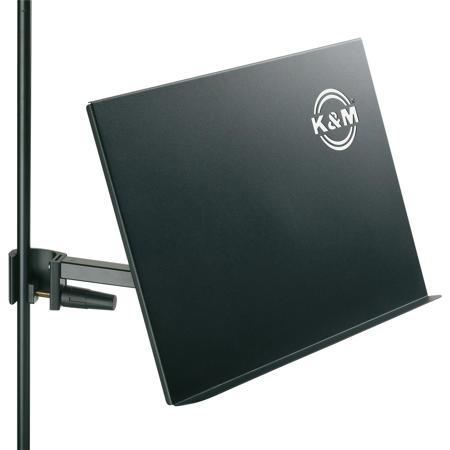 K&M 11540 Sheet Music and Document Holder, Attaches to Tubes up to 30mm, Black