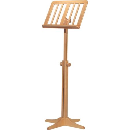 K&M 116/1 Wooden Music Stand, 28.14-48.22" Height, Beech