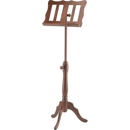 K&M 117 Wooden Music Stand w/Curved Baroque Design, 37.8-51.97" Height, Walnut