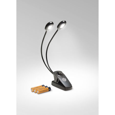 K&M 12271 Twin Head Music Stand Light, US Plug, Black