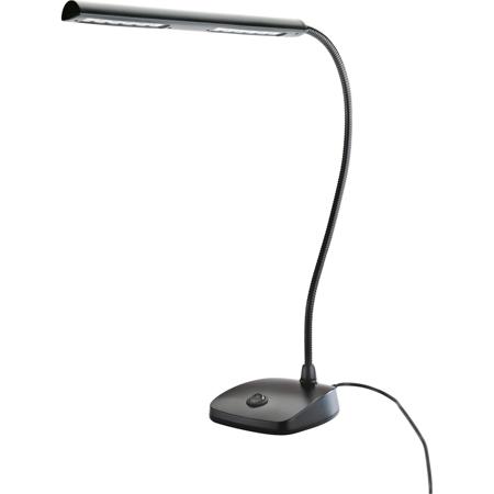 K&M 12296 12 LEDs Piano Lamp, 2500 Lux Intensity, Flexible Gooseneck, Black
