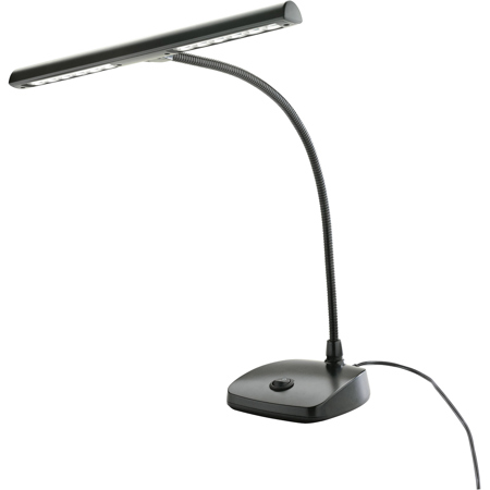 K&M 12297 12 Gooseneck LED Piano Lamp - Black