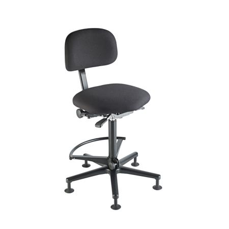 K&M 13460 Chair with Upholstered Ergonomical Seat and Backrest, Black