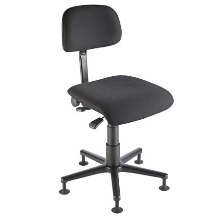 K&M 13470 Chair with Upholstered Seat and Backrest for Percussion, Cello and Harp Instruments, Black