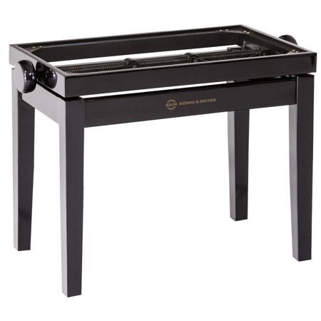 K&M 13701 Wooden-Frame Piano Bench, Black Glossy Finish