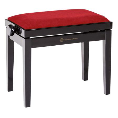 K&M 13802 Velvet Seat Cushion for Piano Benches, Red