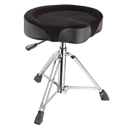 K&M 14036 Drummer's Throne with Pneumatic Spring, 19.48 - 26.77" Adjustable Height, Black Velvet