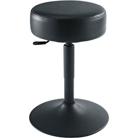 K&M 14092 Keyboard Bench Pneumatic Lift Round, Black Leather
