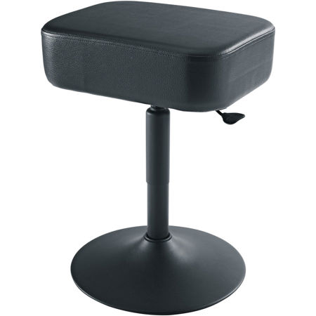 K&M 14093 Keyboard Bench Pneumatic Lift Square, Black Leather