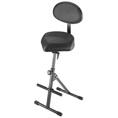 K&M 14050 Stool with Oval Backrest, Black Imitation Leather