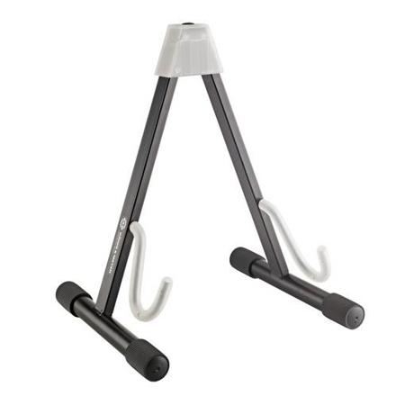 K&M A-Frame Guitar Stand for Electric Guitars, Black with Translucent Supports