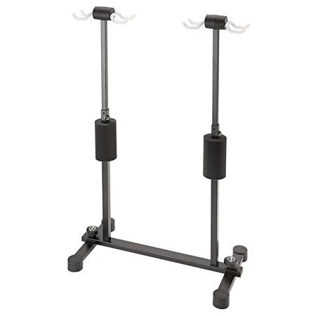 K&M 17605 Roadie Stand for 4x Acoustic/Electric Guitars, Black with Translucent Support Elements
