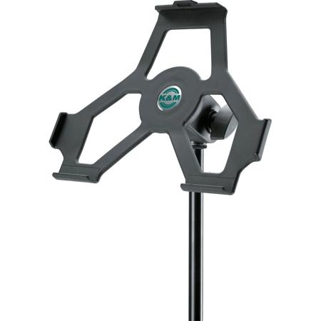 K&M 19712 iPad 2 Mic Stand Holder, 1.6 lb Capacity, Black