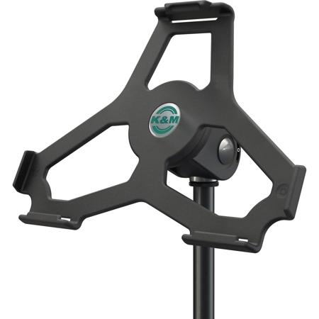 K&M 19714 iPad Air Mic Stand Holder, 1.7 lb Capacity, Black