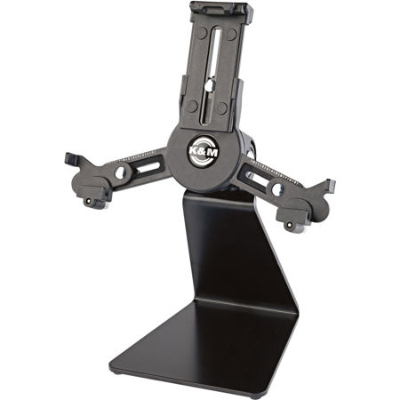 K&M 19797 Mini Universal Tablet Holder with Table/Desk Stand, Black