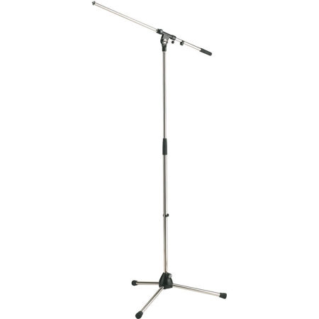 K&M 210/2 Tripod Microphone Stand with 33" Boom, Chrome