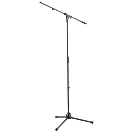 K&M 210/2 Microphone Stand with Telescoping Boom, 35.4-63.1" Height, Black