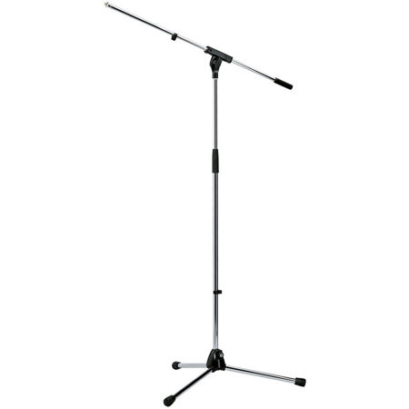 K&M 210/6 Tripod Microphone Stand with Fixed Boom, Chrome
