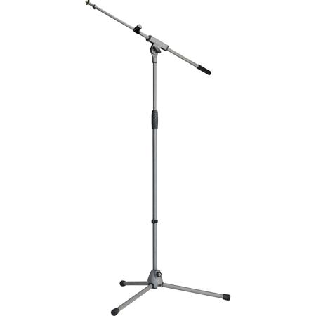 K&M 21080 Soft Touch Telescoping Tripod Microphone Stand, 36.42-64.17" Height, Gray