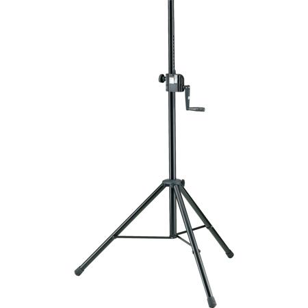 K&M 21302 Hand Crank Speaker Stand, 54.53-85.83" Height, 88.11lb Capacity, Black