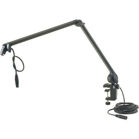 K&M 23860 Microphone Desk Arm for Multimedia Studios/Broadcast Studios/Podcasts, 18.11-37.79" Length, 3.3 lb Capacity, Black