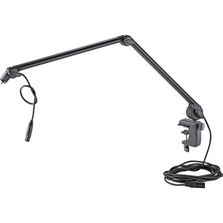 K&M 23860 Microphone Desk Arm with 19.7' 3-Pin XLR Cable, Black