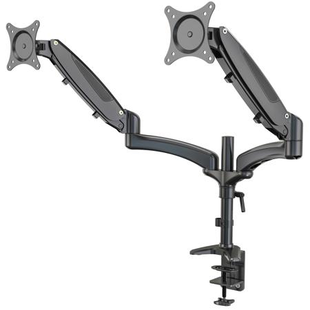 K&M 23875 Dual Monitor Desk Mount, Black