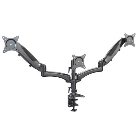 K&M 23878 Triple Monitor Desk Mount, Black