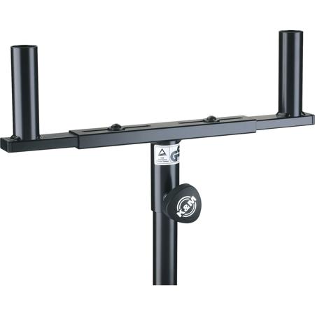 K&M 24105 Speaker Mounting Fork, Holds Up to 2x 55 lb Speakers, Black