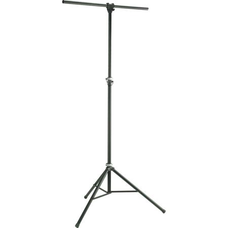 K&M 24620 Lightweight Aluminum Lighting Stand with Crossbar, Black