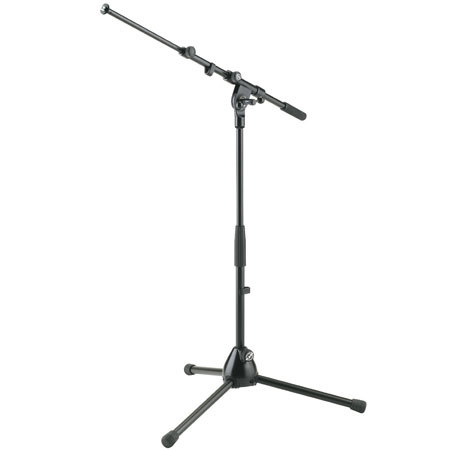 K&M 259 Low Microphone Stand with Boom Arm, 16.73-25.39" Height, Black