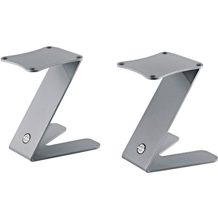 K&M 26773 Z-Style Tabletop Monitor Stand, Gray, Pair