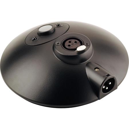 K&M 29375 Microphone Table Base with Switch, 3-Pin Male and Female XLR, Black