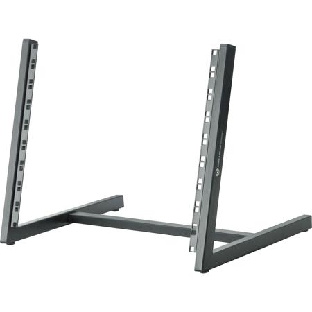 K&M 40900 19" Rack Desk Stand with Steel Rack Rails, Black