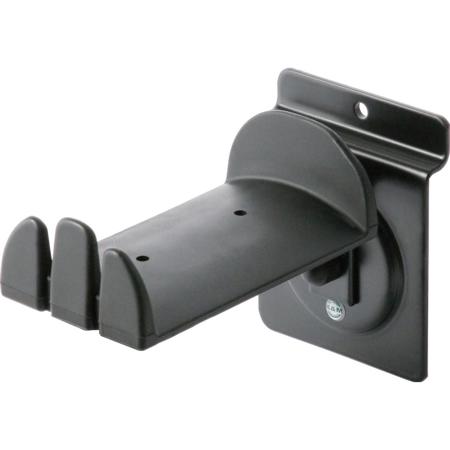 K&M 44195 Spacewall Holder for Headphones, Holds 2 Standard & 2 In-Ear Headphones, Black