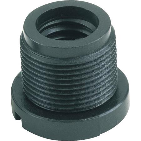 K&M 85045 3/8" Female to 5/8" Male Thread Adapter, Black