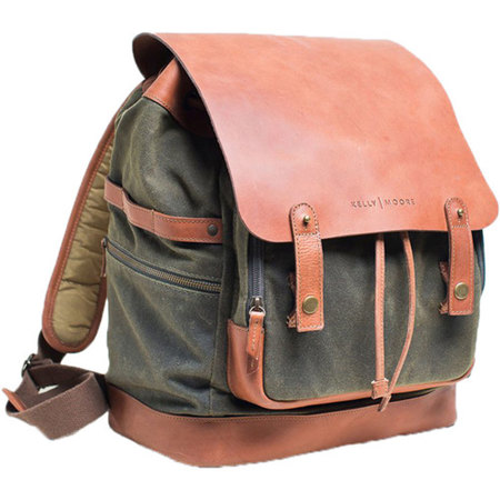 Kelly Moore The Pilot 2.0 Canvas and Full-Grain Leather Backpack, Olive