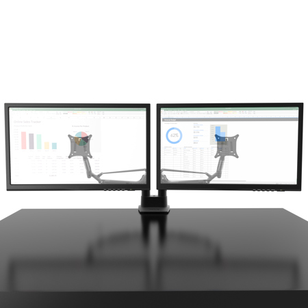 Kanto Dual Arm Desktop Monitor Mount for 17-32" Displays, Black