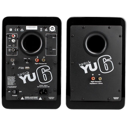 Kanto YU6 Powered Speakers with Bluetooth and Phono Preamp, Gloss Black