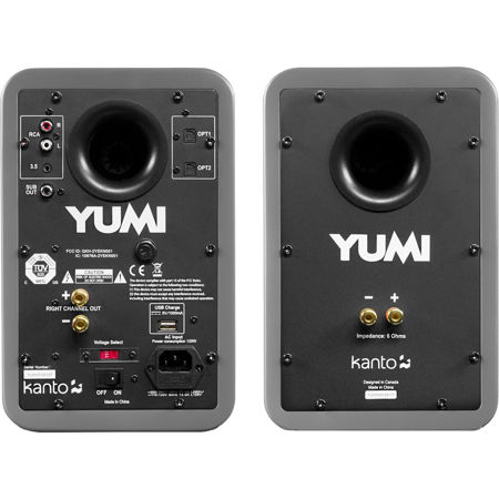 Kanto YUMI 2x 30W RMS Powered Bookshelf Speakers with Bluetooth, Pair,Matte Gray