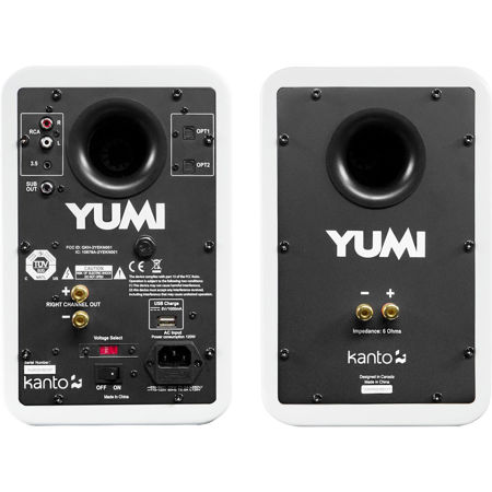 Kanto YUMI 2x30W RMS Powered Bookshelf Speakers with Bluetooth, Pair,Gloss White