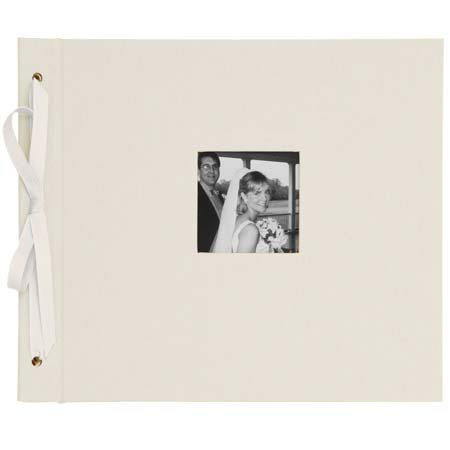 Kolo Newbury,Ribbon Scrapbook Album,Ivory Covr w/Wht Pg