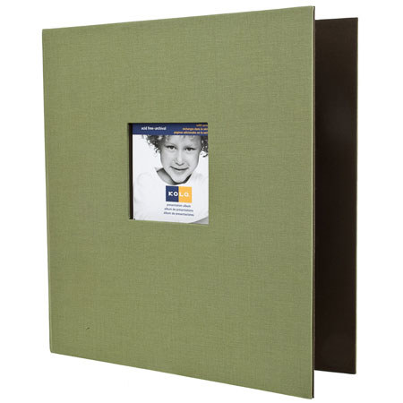 Kolo Trivino, 3-Ring Presentation Binder, 11.25x9.5", No Pages, Sage / Chocolate